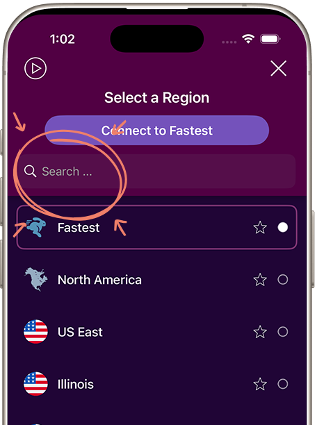 Step 3: Search and Connect to Asia